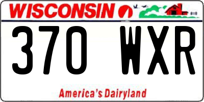 WI license plate 370WXR