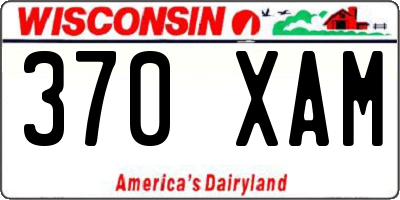 WI license plate 370XAM