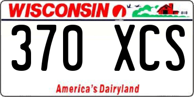 WI license plate 370XCS