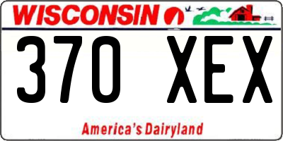 WI license plate 370XEX
