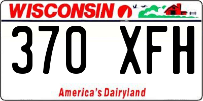 WI license plate 370XFH