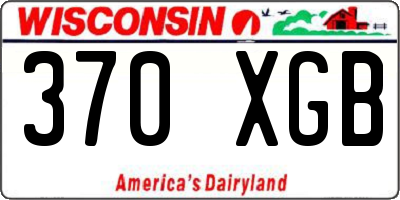 WI license plate 370XGB