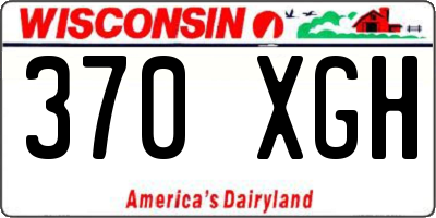WI license plate 370XGH