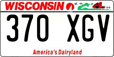 WI license plate 370XGV