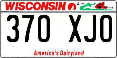WI license plate 370XJO