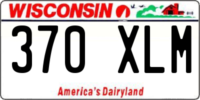 WI license plate 370XLM