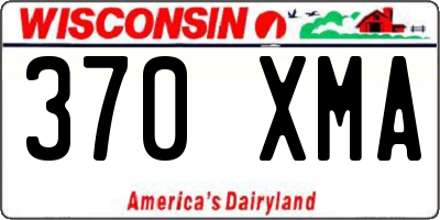 WI license plate 370XMA