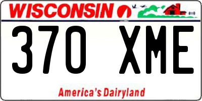 WI license plate 370XME