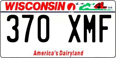 WI license plate 370XMF