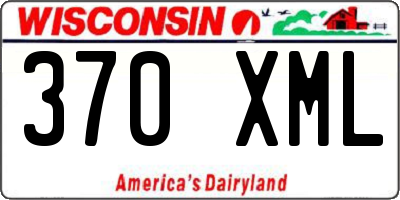 WI license plate 370XML