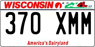 WI license plate 370XMM