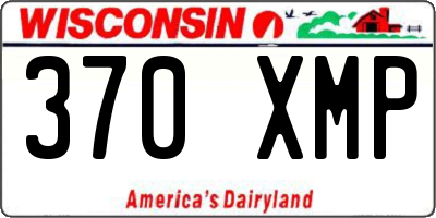 WI license plate 370XMP