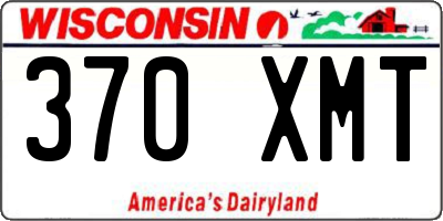 WI license plate 370XMT
