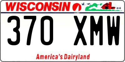 WI license plate 370XMW