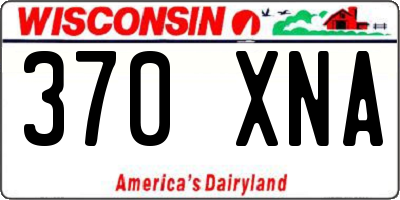 WI license plate 370XNA