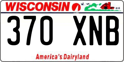 WI license plate 370XNB