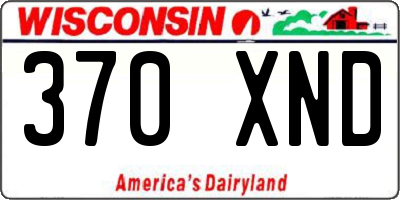 WI license plate 370XND
