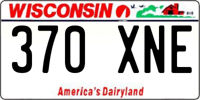 WI license plate 370XNE