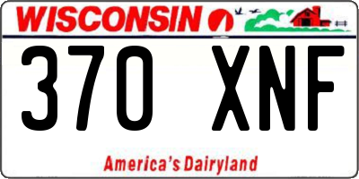 WI license plate 370XNF