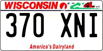 WI license plate 370XNI