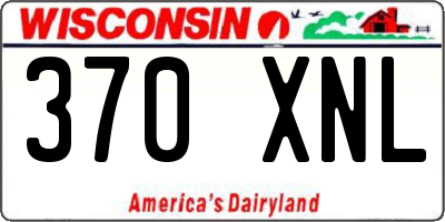 WI license plate 370XNL