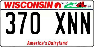 WI license plate 370XNN