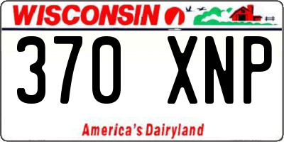 WI license plate 370XNP