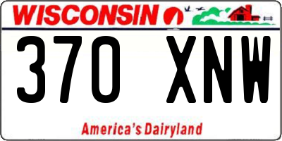 WI license plate 370XNW