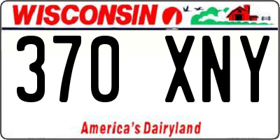 WI license plate 370XNY