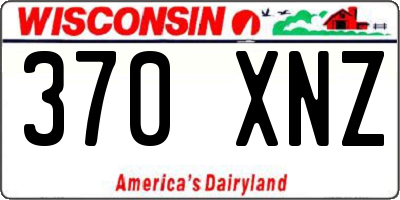 WI license plate 370XNZ