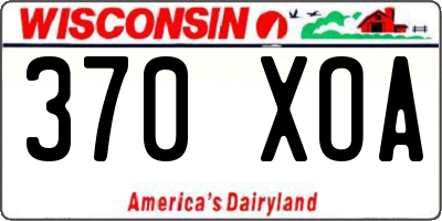 WI license plate 370XOA