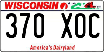 WI license plate 370XOC