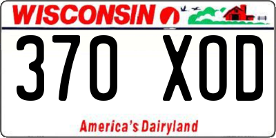 WI license plate 370XOD