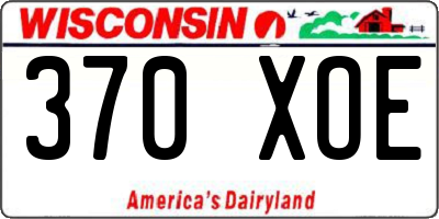 WI license plate 370XOE