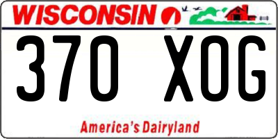WI license plate 370XOG