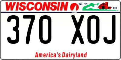 WI license plate 370XOJ