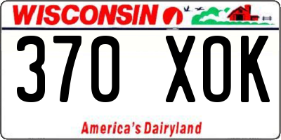 WI license plate 370XOK