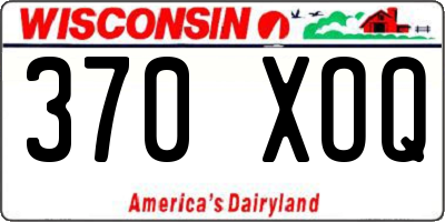 WI license plate 370XOQ