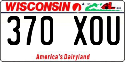 WI license plate 370XOU
