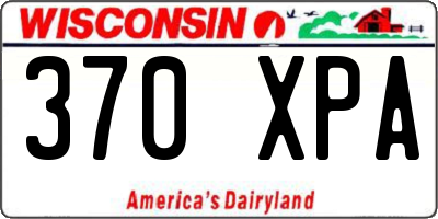 WI license plate 370XPA