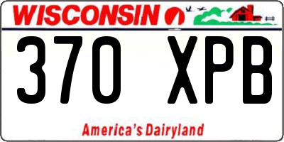 WI license plate 370XPB