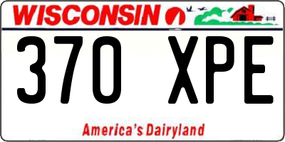 WI license plate 370XPE