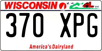 WI license plate 370XPG