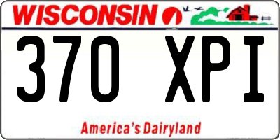 WI license plate 370XPI