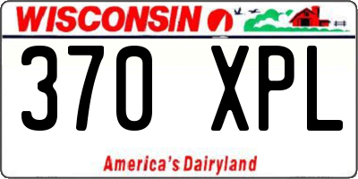 WI license plate 370XPL