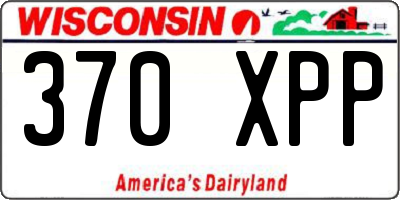 WI license plate 370XPP