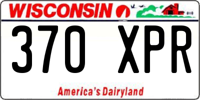 WI license plate 370XPR