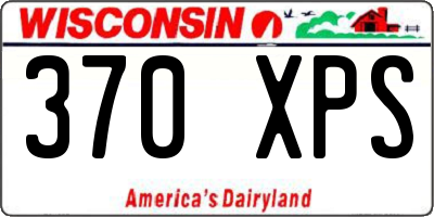 WI license plate 370XPS