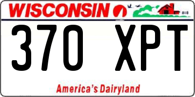 WI license plate 370XPT