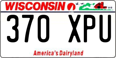 WI license plate 370XPU